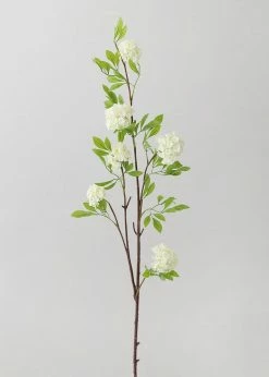Afloral Artificial Flowers Cream Fake Viburnum Wildflower Branch - 46"