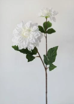 Afloral White Real Touch Dahlia Fake Flowers - 23.5" Artificial Flowers