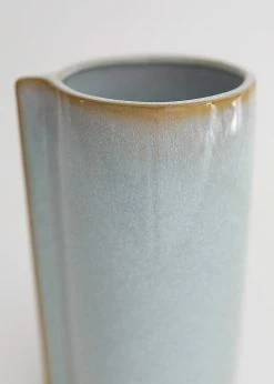 Afloral Blue Slate Ceramic Cylinder Vase - 9