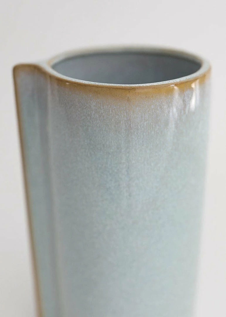 Afloral Blue Slate Ceramic Cylinder Vase - 9"