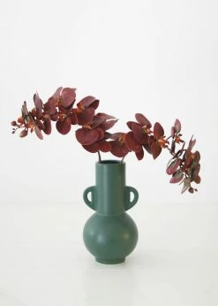 Afloral Dark Green Ceramic Floral Vase - 10.75