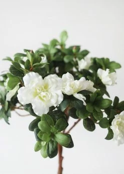 Afloral Artificial Flowers Silk Azalea Bush In Cream White - 12