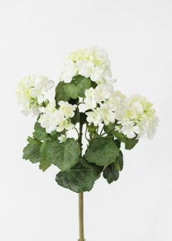 Afloral Artificial Flowers UV Protected Indoor/Outdoor Geranium Bush - 18"