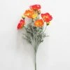 Afloral Artificial Flowers Poppy Silk Flower Bush In Orange - 18"