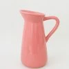 Vases Afloral Glossy Coral Glazed Pitcher - 9.5"