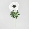 Afloral Artificial Flowers Real Touch White Anemone Flower - 14"