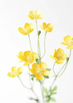 Afloral Artificial Buttercup Flowers In Yellow - 25