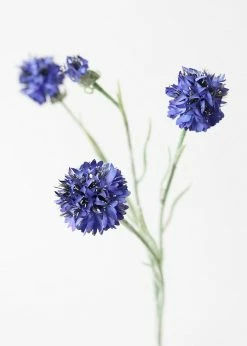 Afloral Artificial Flowers Artificial Cornflower Flower In Blue - 24