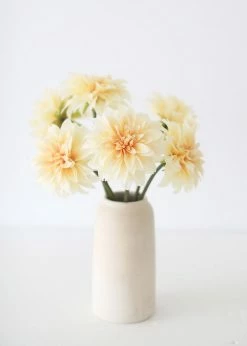 Afloral Dahlia Silk Flower In Yellow Peach - 19