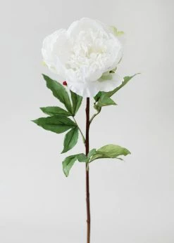 Afloral Natural Touch Peony In Cream White - 30"