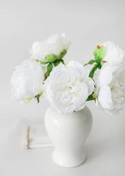 Afloral Natural Touch Peony In Cream White - 30