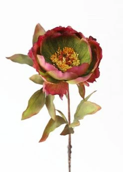 Afloral Fake Peony Flower In Purple Green - 22" Artificial Flowers