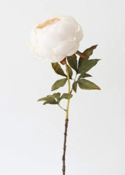Afloral.com Artificial Flowers Artificial Peony Flower In Ivory - 24"