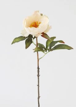 Afloral Cream Peach Artificial Peony Flower - 22