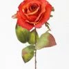 Afloral Artificial Flowers Fake Rose In Burnt Orange - 21"