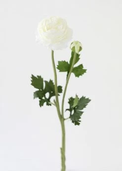 Afloral Cream White Ranunculus Silk Flower - 18.75" Artificial Flowers
