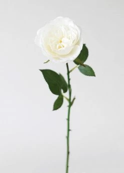 Afloral White English Cabbage Artificial Rose - 20.5"