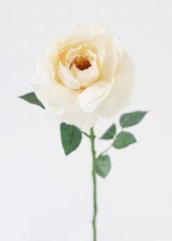 Afloral Artificial Flowers Silk Garden Cabbage Rose In Buttercream - 23"