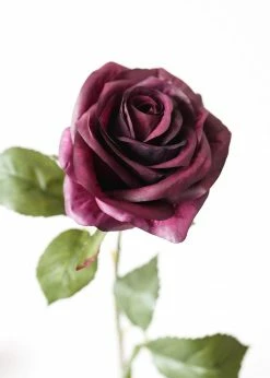 Afloral Silk Flowers Rose In Plum Purple - 21.5" Artificial Flowers