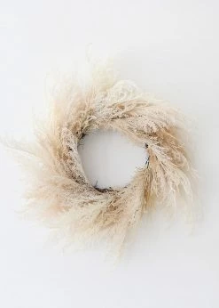 Afloral Neutral Faux Pampas Grass Wreath - 36" Artificial Plants