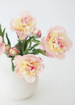 Afloral Soft Apricot Pink Peony Fake Flower - 22