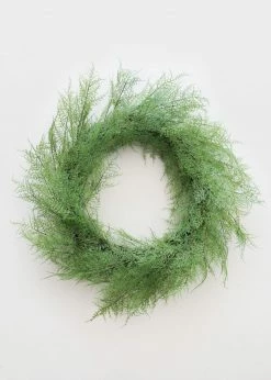 Afloral Outdoor Plastic Asparagus Fern Wreath - 26" Artificial Plants