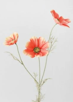 Afloral Coral Sunset Artificial Cosmos Wildflowers - 30" Artificial Flowers