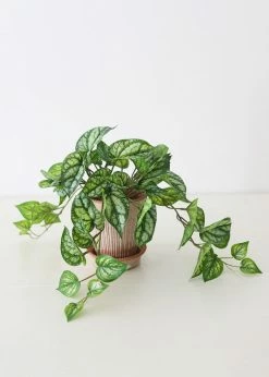 Afloral Artificial Plants UV Protected Peperomia Fake Hanging Plant - 19.5