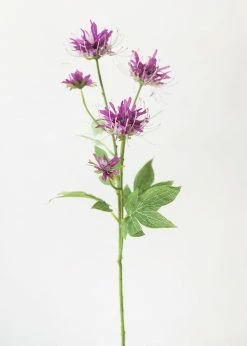 Afloral Purple Artificial Bee Balm Wildflowers - 27" Artificial Flowers