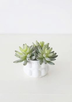 Afloral White Ceramic Large Hobnail Pot - 3"