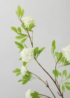 Afloral Artificial Flowers Cream Fake Viburnum Wildflower Branch - 46
