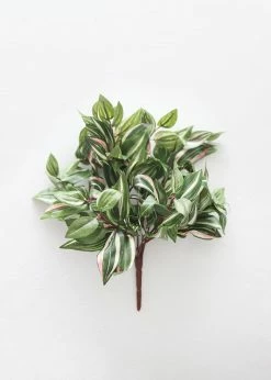 Afloral Artificial Plants Small Variegated Wandering Jew Plant - 12"