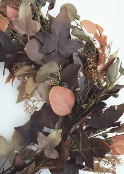 Afloral Fake Earthy Eucalyptus Leaf Wreath - 24" Artificial Plants