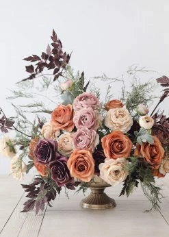 Afloral Fake Rose In Terracotta - 21.5