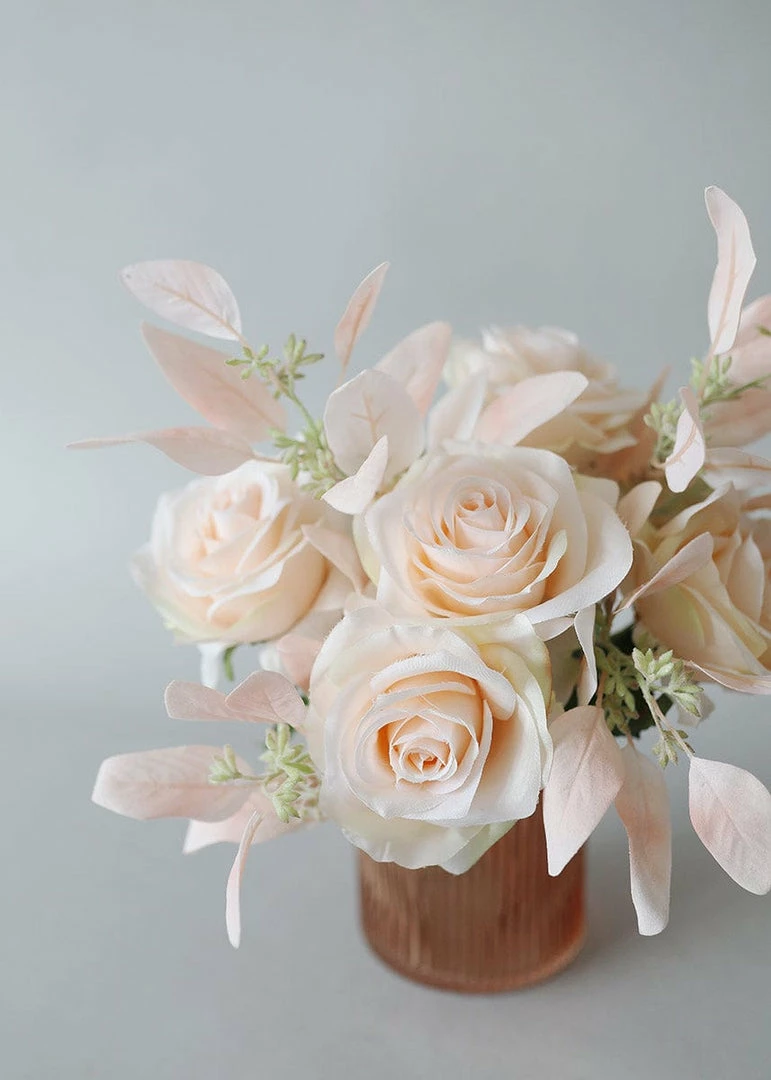 Afloral Fake Seeded Eucalyptus Leaves In Blush - 18"