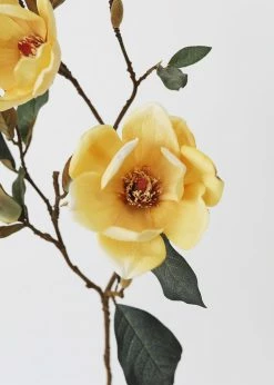 Afloral Mustard Artificial Magnolia Branch - 35" Artificial Flowers