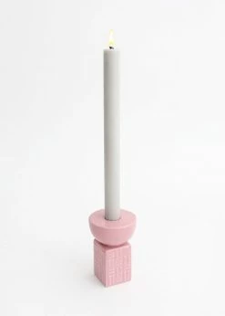 Afloral Textured Pink Geometric Candle Holder - 3.5" Tools & Accents