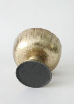 Afloral Vases Distressed Gold Metal Compote Bowl - 5.5