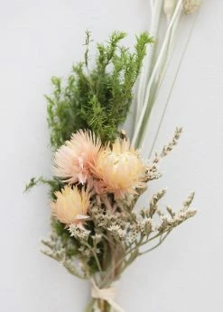Afloral Petite Green And Neutral Bouquet Of Dried Flowers - 6.5-16