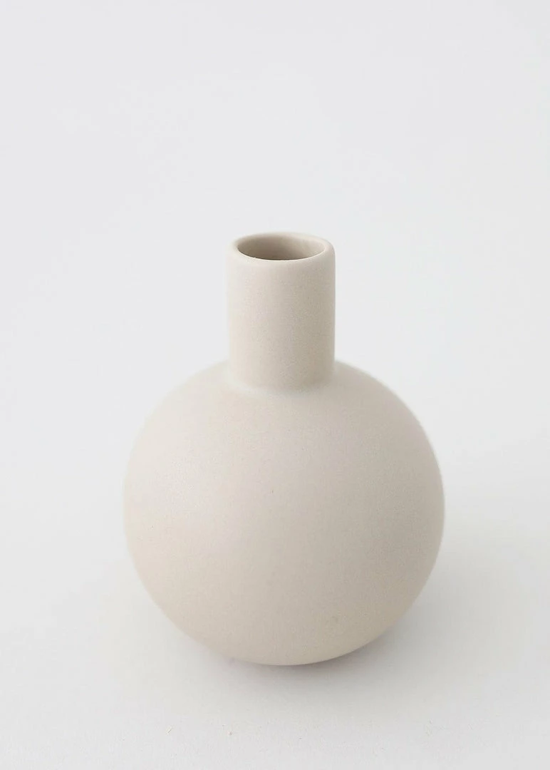 Afloral Beige Mini Ceramic Bud Vase - 5"