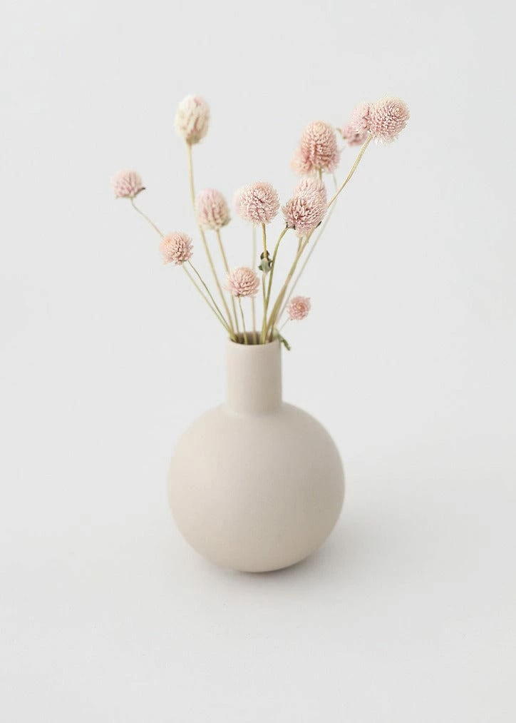 Afloral Beige Mini Ceramic Bud Vase - 5"