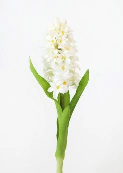 Afloral White Artificial Hyacinth Flowers - 12.5"