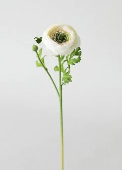 Afloral Artificial Flowers Silk Ranunculus In Cream - 13"