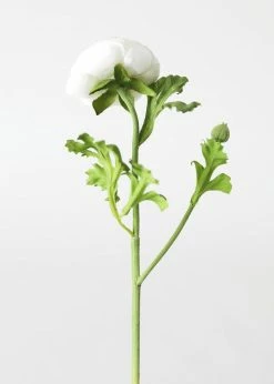 Afloral Artificial Flowers Silk Ranunculus In Cream - 13