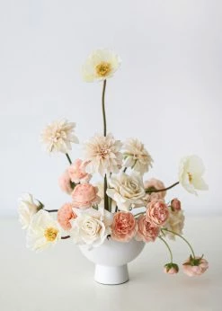 Afloral Artificial Flowers Cream Silk Flower Poppy - 23