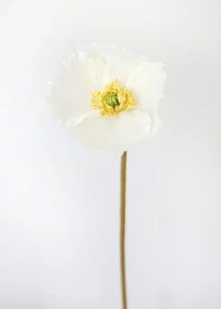 Afloral Artificial Flowers Cream Silk Flower Poppy - 23"
