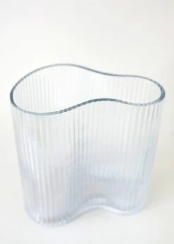 Afloral Ridged Glass Asymmetrical Vase - 8