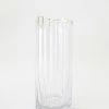 Afloral Clear Glass Vase With Gold Rim - 8" Vases
