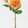 Afloral Artificial Flowers Real Touch Dahlia In Fall Orange - 26"