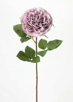 Afloral Artificial Flowers Faux Cabbage Rose In Lavender - 21.25"
